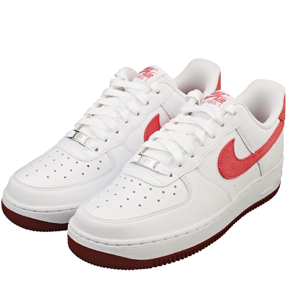 Women’s AF1 NIKE White and Red Athletic Sneakers